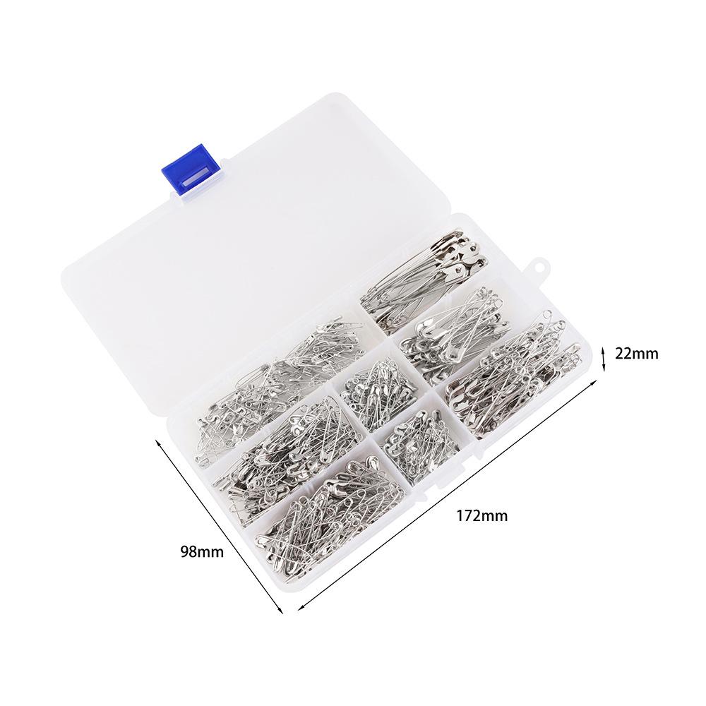 460-Piece Silver Nickel-Plated Safety Pin Set for Clothing Repair