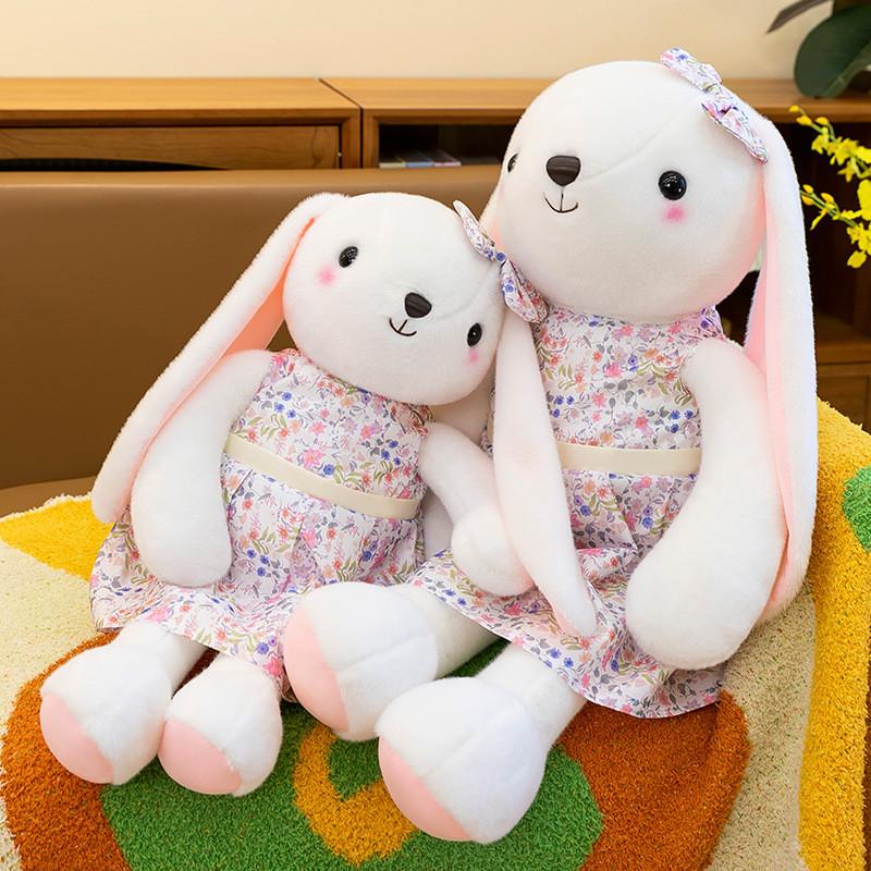 Skirt Cute Floral Rabbit Plush Toy Birthday Gift Children Bed Doll Sleeping