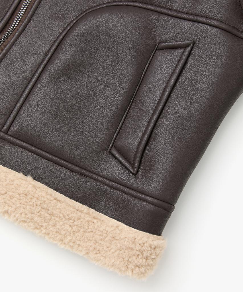 Cofwi Contour Warm Shearling Jacket Brown