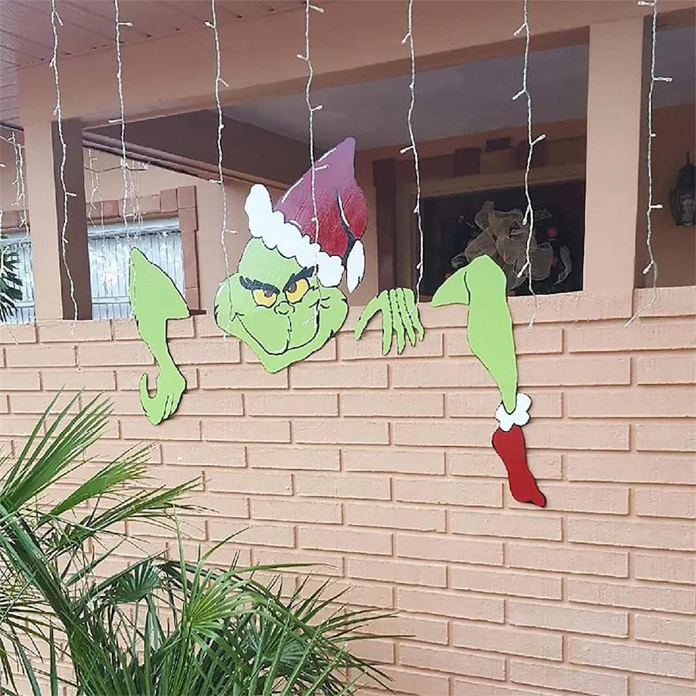 Julegjerde Hagehagedekorasjon Morsom Grinch-dekor Plenhage