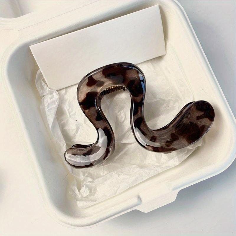 [Elegant Hair Clip] Large High-End Plastic Hair Clip, Bohemian Sweet Style Wavy Shark Clip | for Half Up Hairstyles, Elegant Hair Accessory