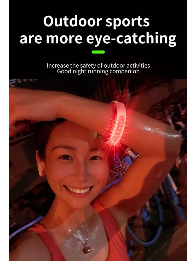 LED Mini Portable Armband Light COB Night Running Wrist Lamp 500LM Outdoor Camping Cycling Rechargeable Safety Warning Lantern