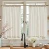 Beige Linen Kitchen Curtains 36 Inch Tier Curtains Farmhouse Cafe Light Filtering Small Window Drapes Flax Country Rustic Rod Pocket, 1pc