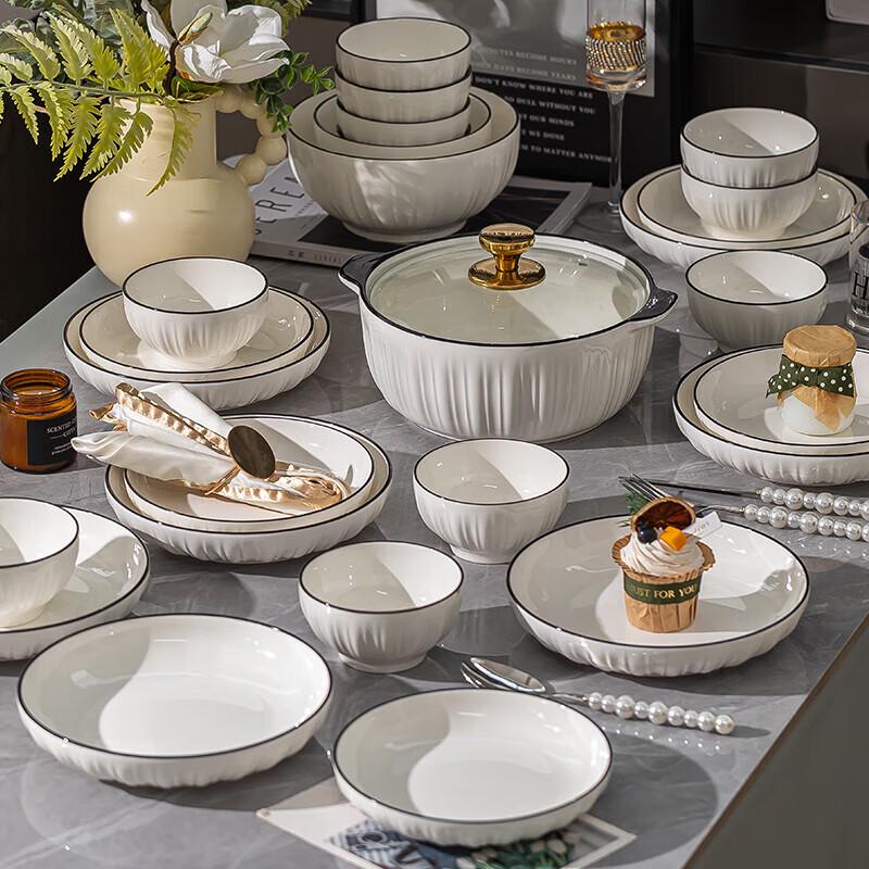 ZISIZ Minimalistisches 20-teiliges Keramik-Geschirrset