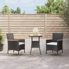 Vidaxl 3-Cz. Garden Bistro Furniture Set With Cushions, Black