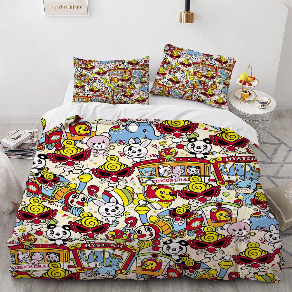 Cartoon Tiere Bettbezug Set Frosch Fuchs Hund Niedliches Muster King Queen Größe Bettwäsche Set Polyester Bettdeckenbezug mit Kissenbezug