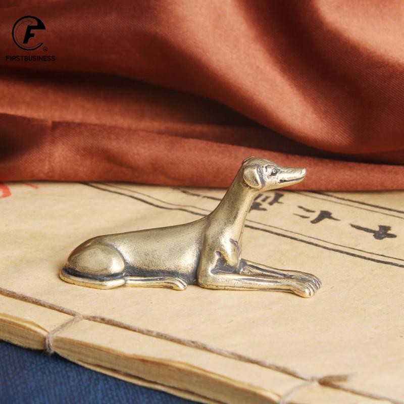 Statuete Vintage din Alamă Câine de Vânătoare Culcat Ornament de Birou Animal Zodiacal Norocos Statuetă Animal de Companie pentru Ceai Decorațiuni de Casă Artizanat Accesorii