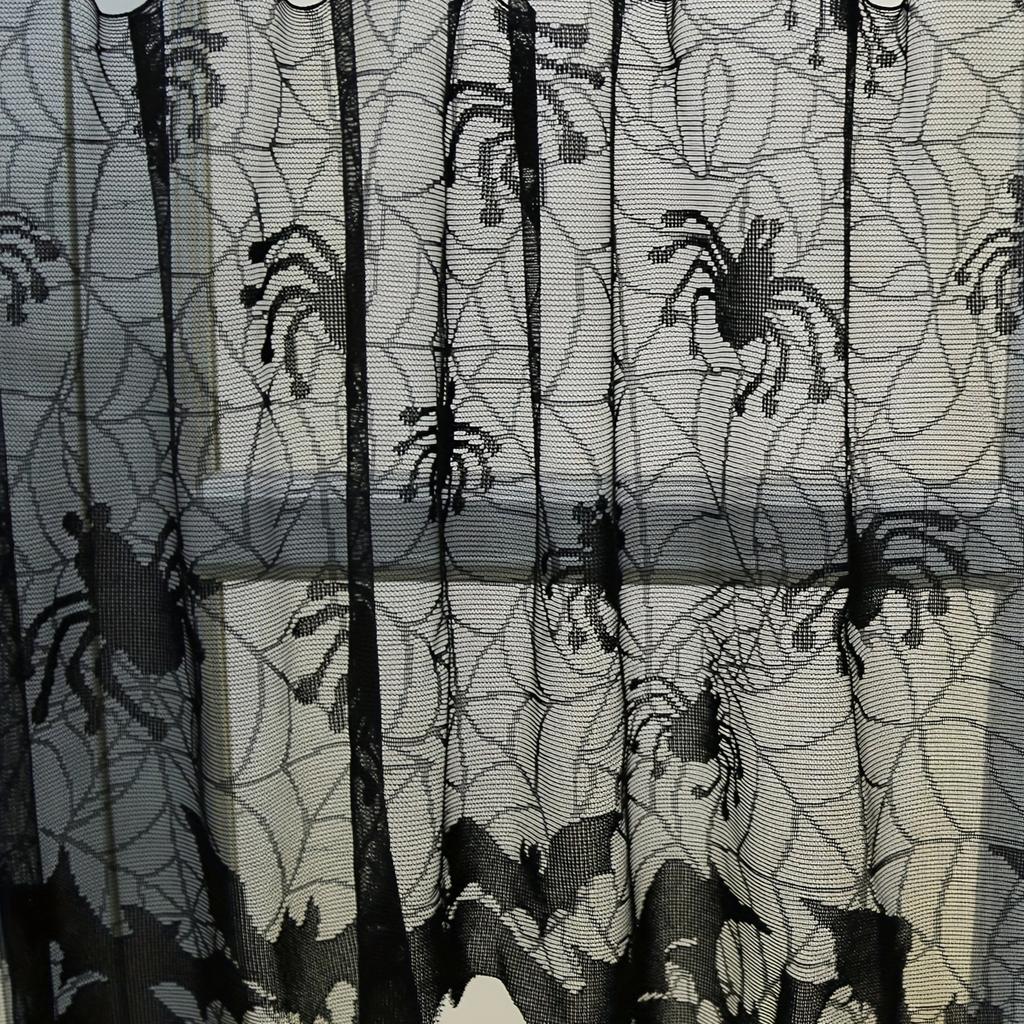 Halloween Black Short Cafe Curtain, Doorway Hanging Decoration for Party
