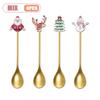 1-10pz Natale Acciaio Inossidabile Posate Cucchiaino Mescolabarbe Babbo Natale Cucchiaino da Dessert Utensili da Cucina Regalo Festivo Stoviglie