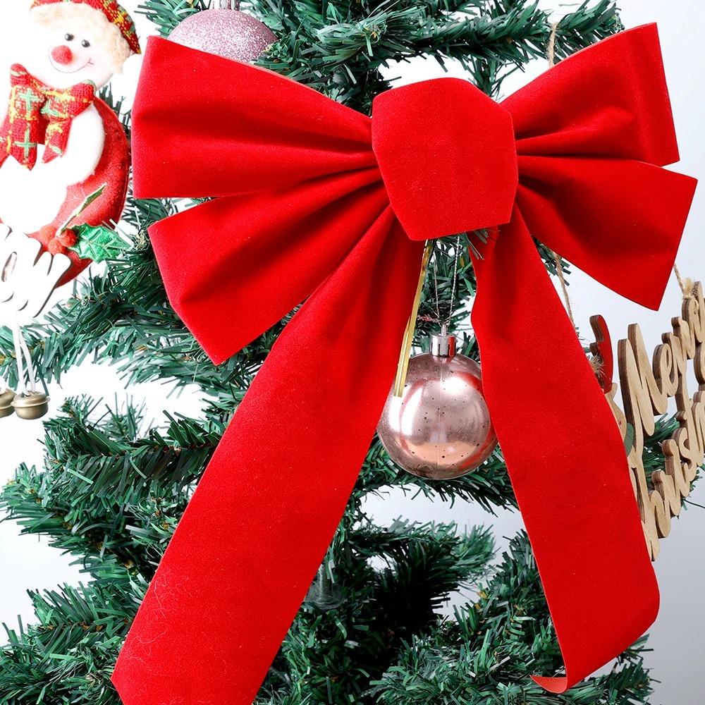 Large Size Christmas Tree Bow DIY Wreath Bow Home Decoration Red Velvet Bow  Wedding