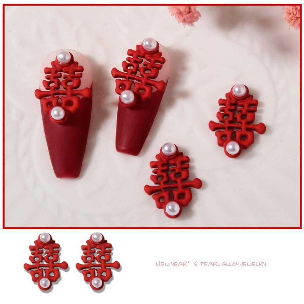 Auspicious Fortune Nail Art Zinc Zinc Alloy Jewelry DIY Nail Decoration Pearl Ornaments New Year Nail Art
