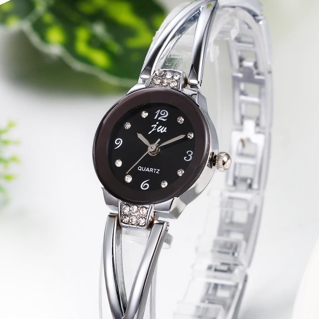 JewelryWe Montre scintillante et mignonne, simple et tendance, cadeau d'anniversaire pour femme, Saint-Valentin (argent)