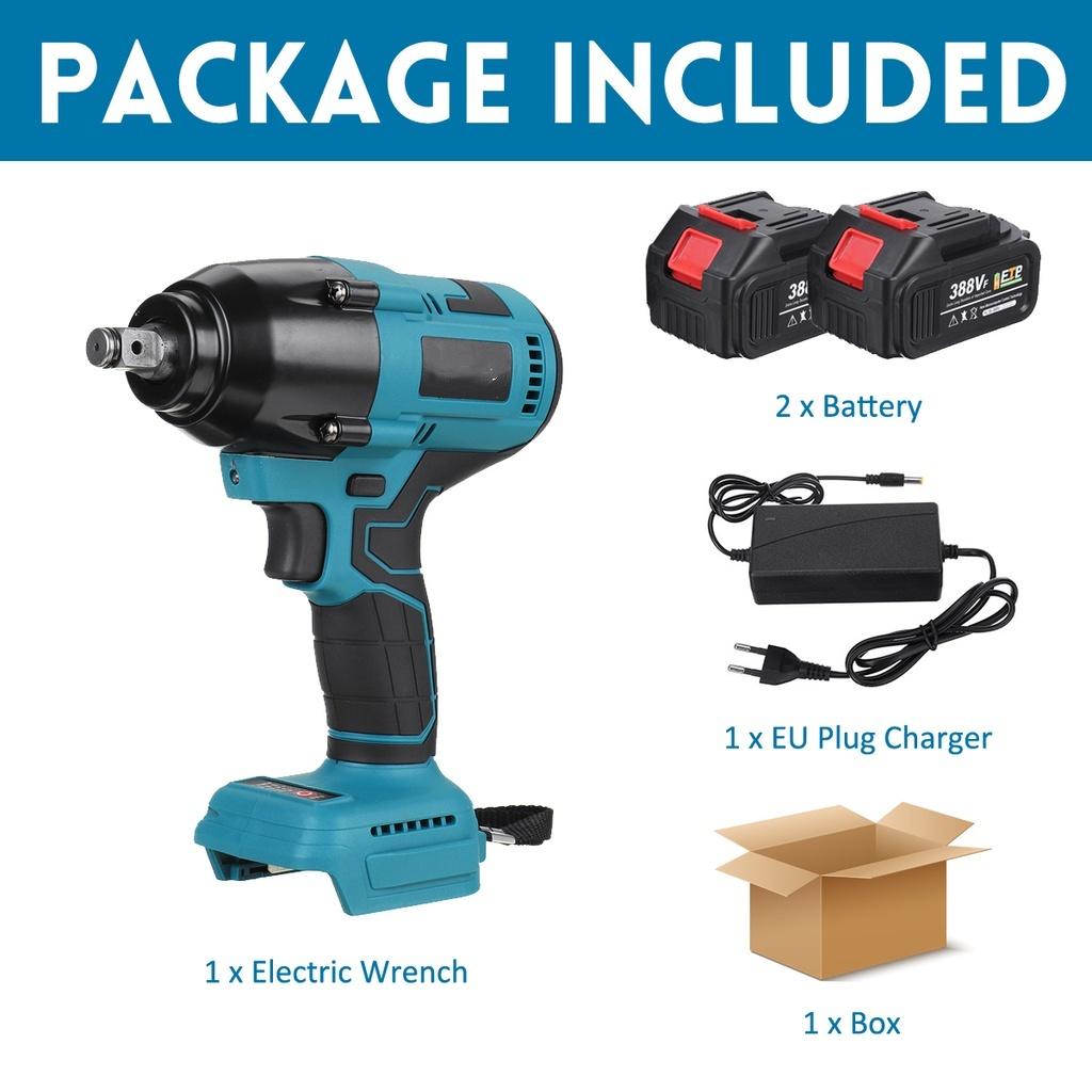 800N.M 388VF Torque Brushless Cordless Electric Impact Wrench 1/2 ” Wrench Car Truck Repair Tool for 18V Battery New