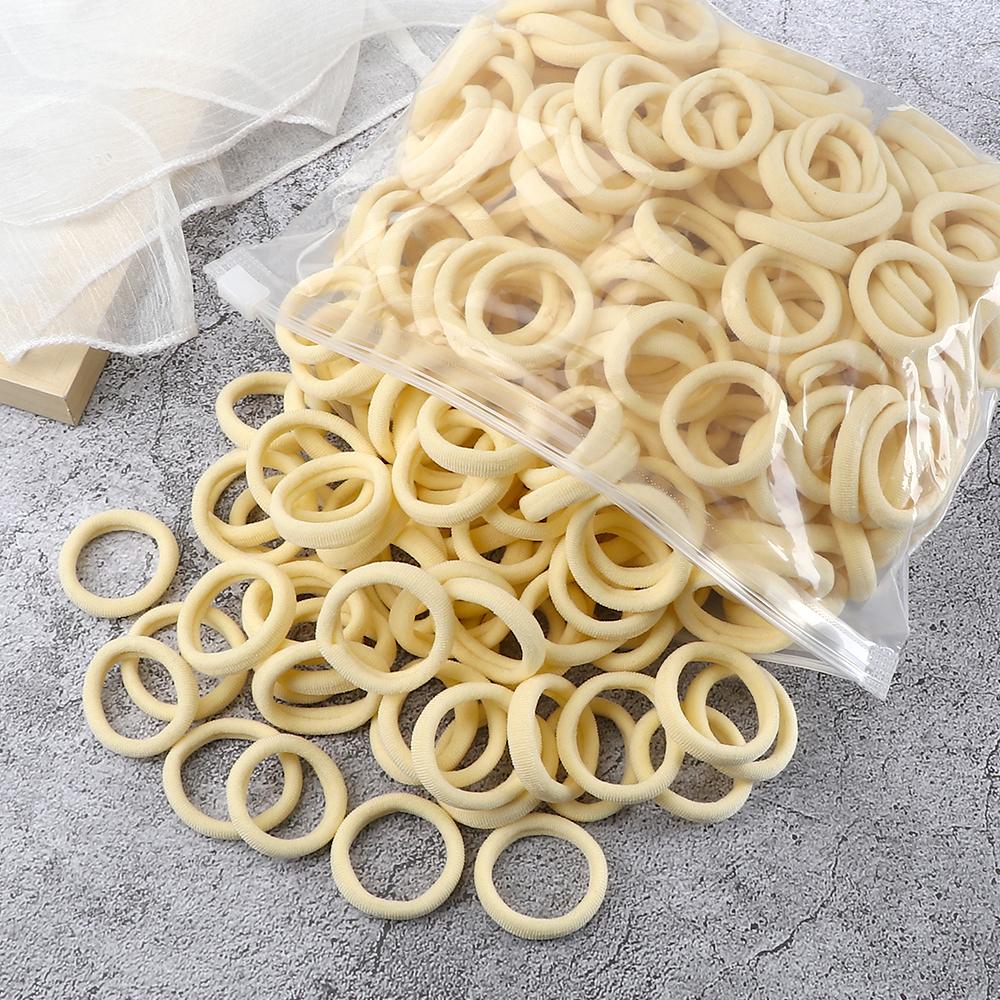 50-200Pcs Children Candy Color Hair Band Girl 3 CM Basic Multicolored Hair Tie Ponytail Hold Elastic Scrunchies Hair Accessories