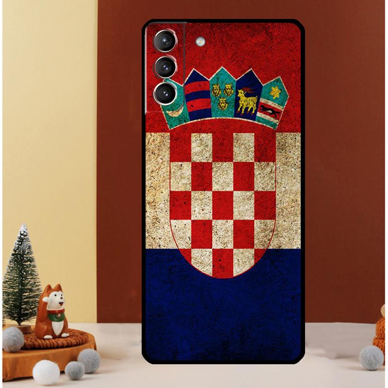 Croatia Flag Case For Samsung Galaxy S23 Ultra S24 S22 Note 20 Ultra 10 Plus S8 S9 S10 S20 S21 FE Cover