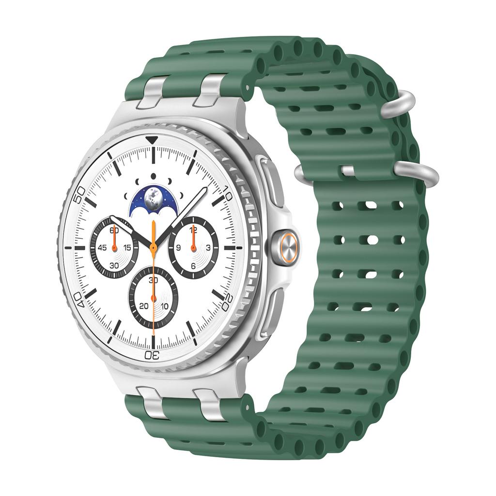 Ocean Band for Samsung Galaxy Watch 8 Strap 40mm 44mm Sport Silicone Bracelet for Galaxy Watch 8 Classic 46mm Metal Connector