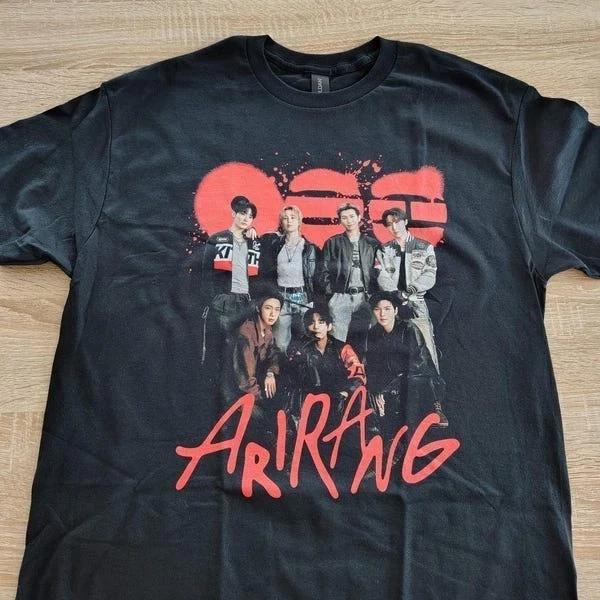BTS Arirang Unisex T-Shirt, Kpop Concert World Tour 2026 tee 4XL