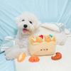 Pet Toy Simulated Toast Shape Bite-Resistant Plush Chew Toy with Built-in Sound Paper Relieves Boredom Simulation Modeling Teeth Cleaning