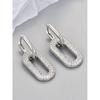 Outlet Square Earrings with Silver Needles, European and American Style, Simple and Elegant, High-End Luxury, 18K Gold-Plated Women's Accessories