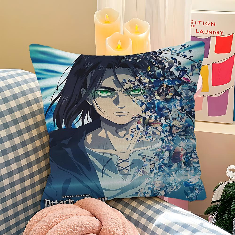 Anime A-Attack On T-Titan Cushion Cover Car Throw Pillow Case For Sofa Car Christmas Gift 40x40cm 45x45cm