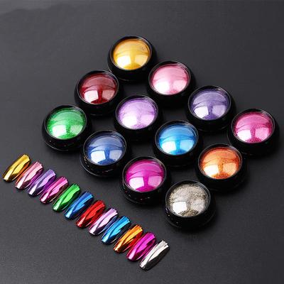 Beautyful Lady Pro 12 colori Glitter Art Metal Mirror Nail Powder Pigment Strumento per manicure