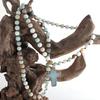 Ethnische Stil Schlüsselbein Kette 8mm Mattierter Natürlicher Stein Kruzifix Anhänger Halskette Verstellbare Länge Halskette für Damen