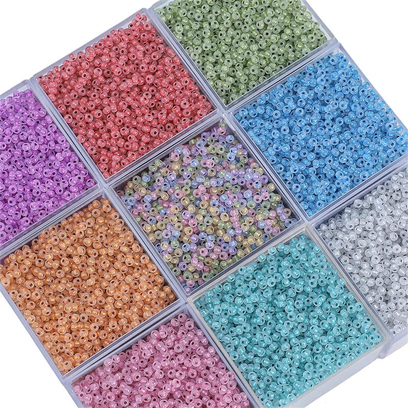 3mm Charm Tjeckiskt Glas Protein Silver Plating Seed Beads DIY Armband Halsband För Smycken Tillbehör Tillbehör