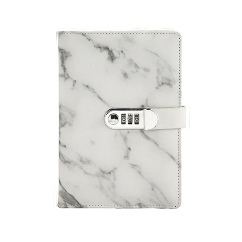 

Кожаный блокнот A5 в стиле ретро с паролем и замком, журналы, утолщенный ежедневник, студенческая канцелярия, блокнот, дневник, органайзер, подарок чёрный