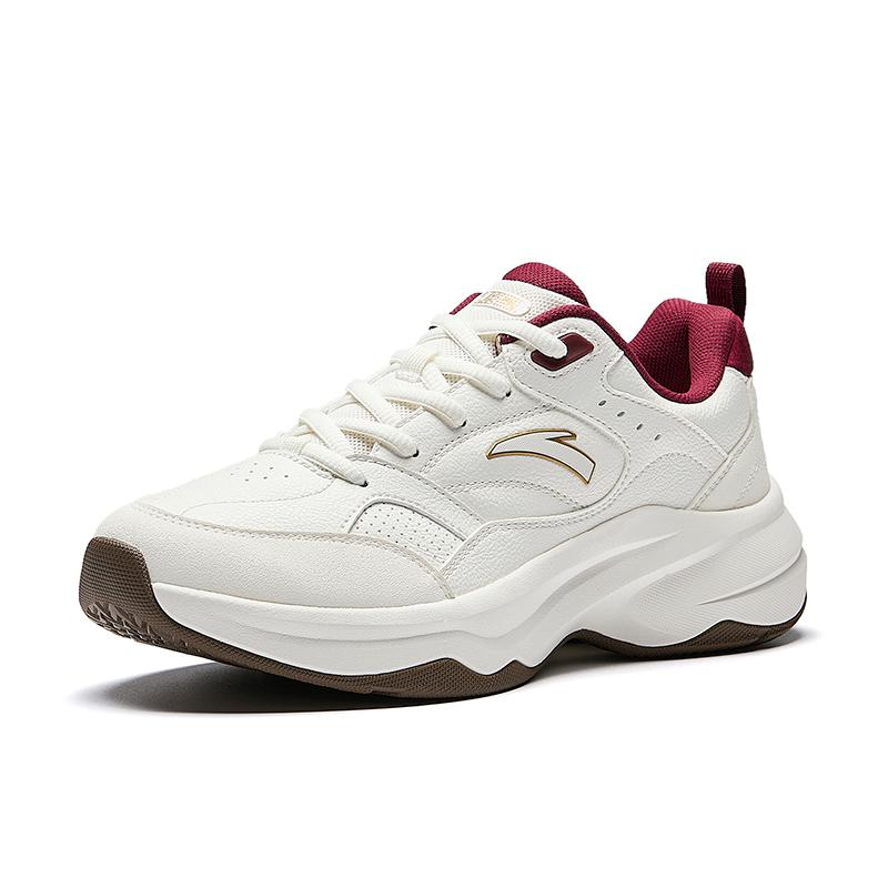 New Anta ACE 2.0 Height Increasing Abrasion Resistant Lightweight Slip Resistant Low Top Casual Shoes Women's White Red 922538802-6