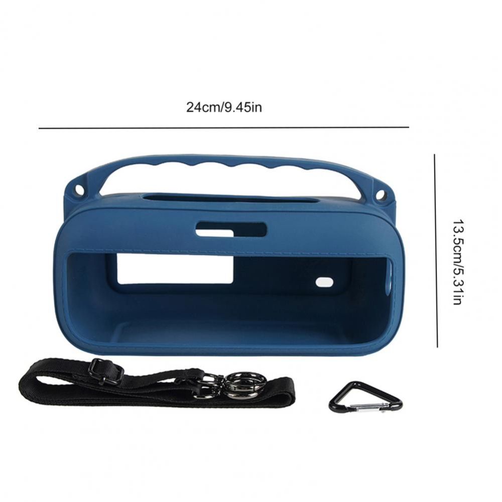 Shockproof Silicone Speaker Storage Bag with Shoulder Strap Anti-Scratch Carrying Case Adjustable for Bose SoundLink Plus