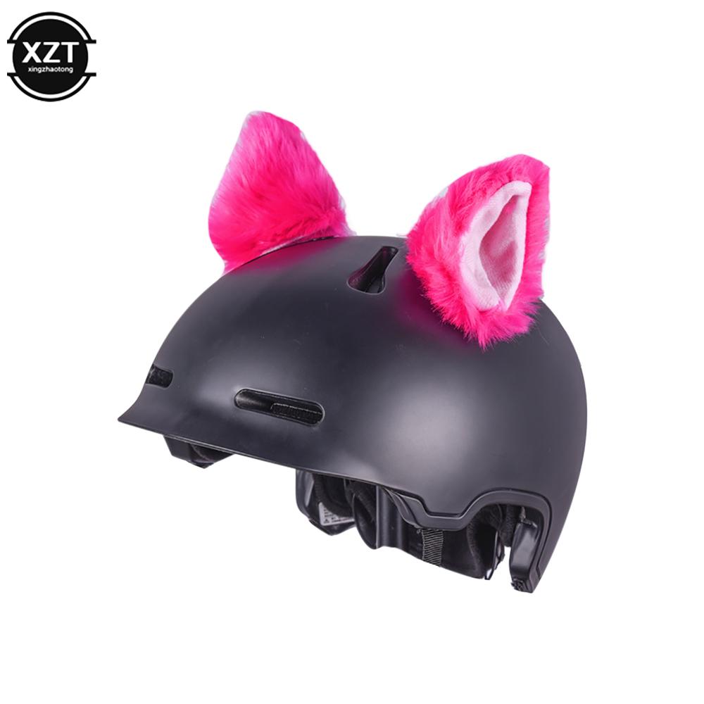 Stylingová nálepka na helmu Cosplay dekorace Příslušenství k helmě 2ks/pár Roztomilá motocyklová helma Dekor plyšové kočičí uši