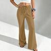 Women's Casual Color Drawstring Waist Loose Fit Flare Jogger Pants