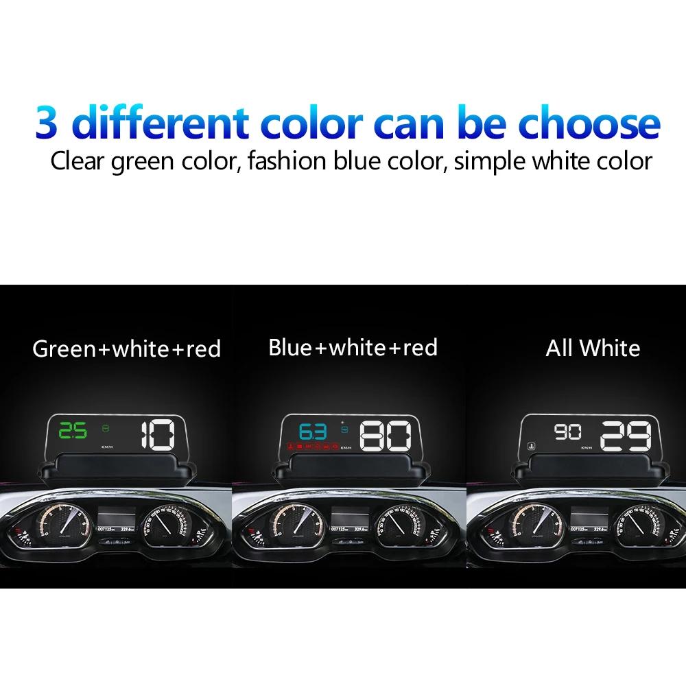 AD OBD/GPS HUD C500 T900 Head Up Display Mirror Projector On Board Computer Alarm Cartronics Accessories Speedometer d