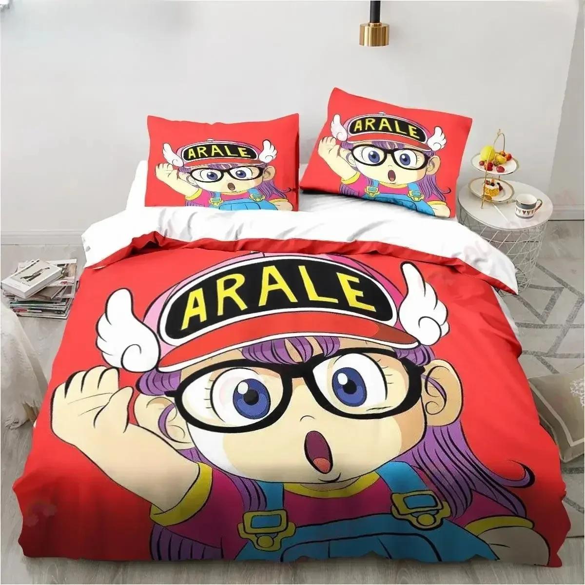 

Cartoon DR S-Slump Arale Bedding Set Printed Bed Set With Pillowcase Bed Duvet Cover Soft Queen King Size Bedclothes Home 70x133cm 2pcs