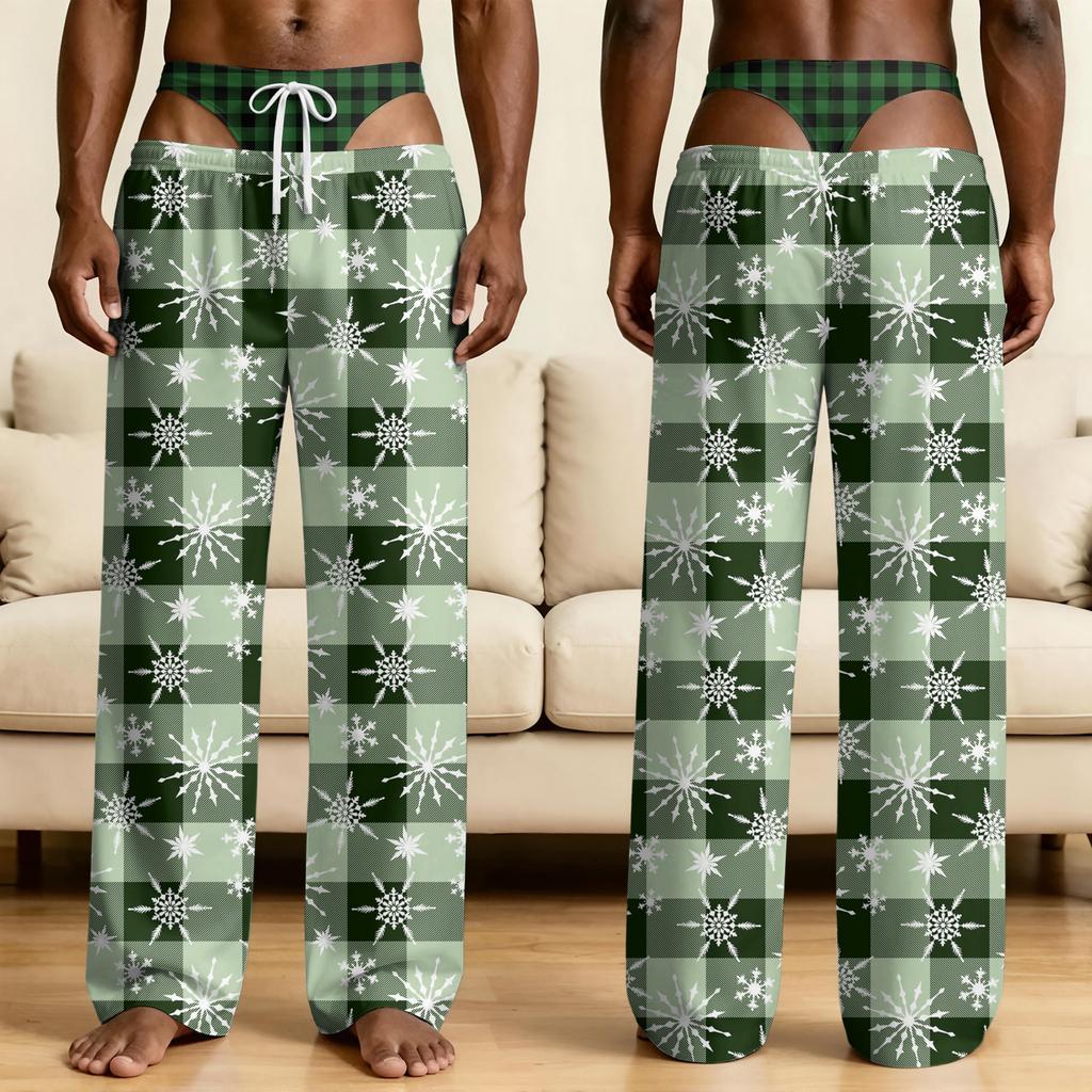 Men's Funny Sleep Pants with Brief Print for Halloween Novelty Pants
