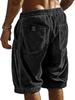 Back Pocket Black Label Men's Corduroy Summer Shorts - Loose, Casual, Multi-color Drawstring Pants