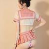 Senior sister fun fashion jk uniform temptation suit sexy transparent shirt plaid skirt pleated 8530