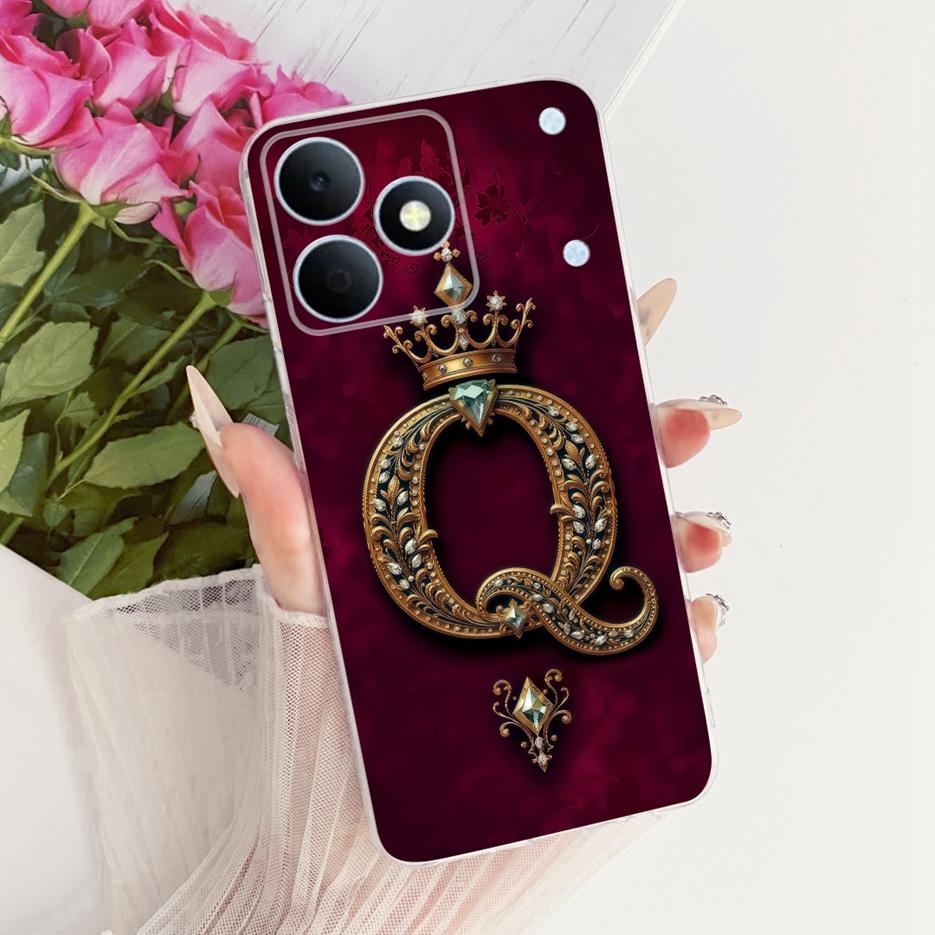 Für Realme Note 80 Hülle RMX5388 Niedliche Krone Buchstaben Abdeckung 6,74'' Weiche Dünne Handyhülle Für Realme Note 80 Note80 Rückseite Hüllen