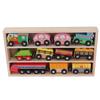 Wooden Train Set Bright Color Small Train Toys Scene Set for Train Tracks for Children Over 2 Years