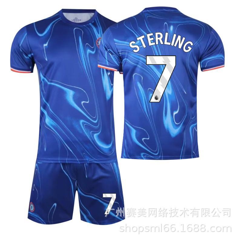2425 Chelsea Home Football Jersey No. 7 Sterling 8 Enzo 6 Silva 20 Palmer Men's Set
