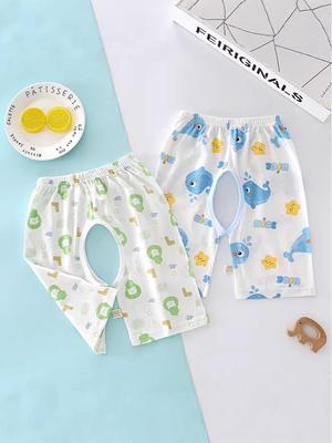 Baby Cotton Cartoon Open-Crotch Pants for Potty Training - Cool & Cute Summer Style for Infants & Toddlers