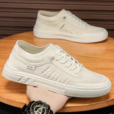 Fashion Summer Casual Sneakers for Men Breathable Loafers Lightweight Round Head Fashionable and Versatile Solid Colour Non-slip Flats