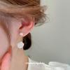 Elegant French Silver Needle Pearl Stud Earrings - Simple and Versatile Design