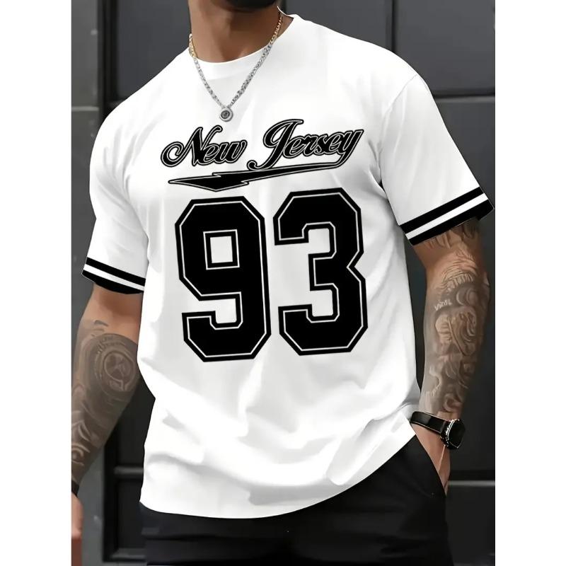 Pánské letní ležérní módní tričko s 3D digitálním potiskem ve větších velikostech - Měkká středně pružná polyesterová tkanina Letní pánské oblečení volného střihu