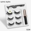 New 3 Pairs Normal Magnetic Eyelashes 5 Magnet 3D Mink Eyelashes Set With Eyeliner Tweezers Natural False LashesMakeup