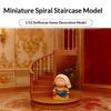 Miniature Spiral Staircase Model 1/12 Dollhouse European Style Furniture Decor Ornament Dolls House Accessories Pretend Play Toy