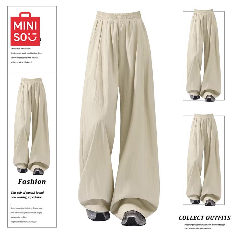 MINISO Women s Summer Lightweight Wide-Leg Pants L