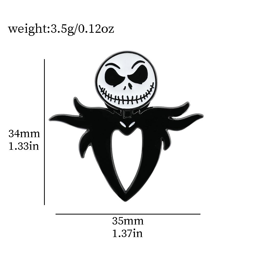 Halloween Brooch Funny Skeleton Scream Chainsaw Scare Clown Metal Badge Christmas Eve Scare