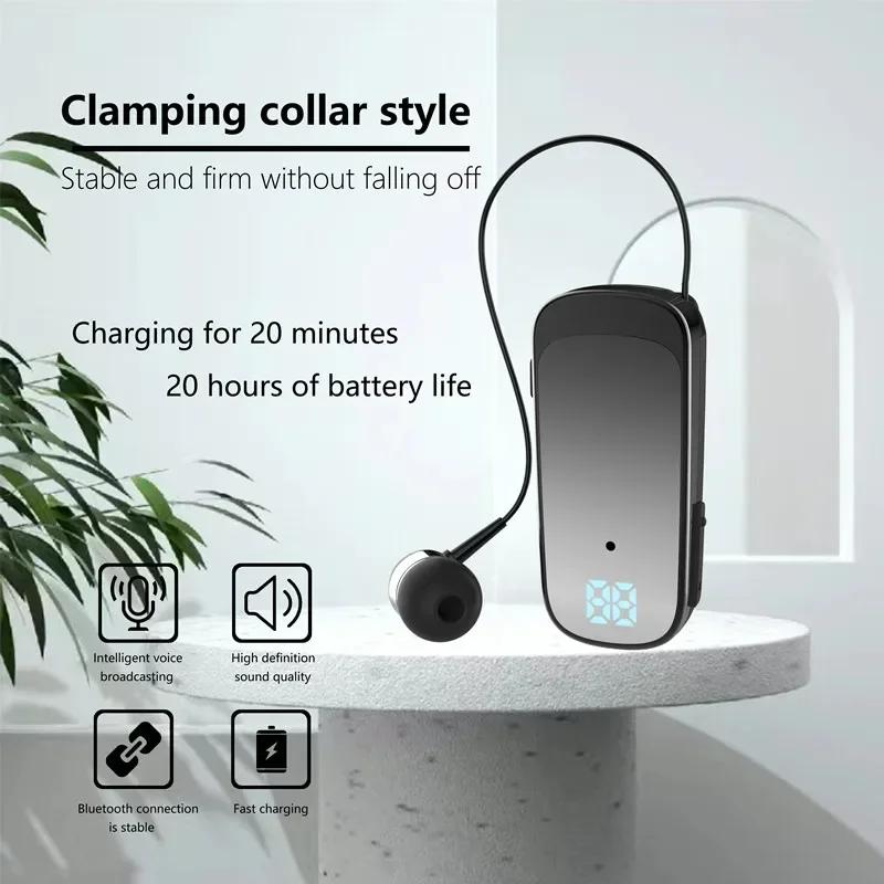 Lavalier Business Bluetooth 5.2 Headphone Call/Music 20H Noice Cancelling Wireless Earphone Vibrate Remind Headset Sport Earbuds