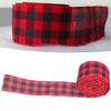 5m Christmas Wired   Ribbon Decorative Plaid Ribbon for Home   Gift Wrapping Crafts(Black Red )